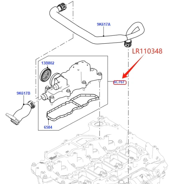 2.0T AJ200P Crankcase Vent Valve For Range Rover 13 RR Sport 14 Discovery 5 Velar Defender Jaguar XE XF F-PACE JDE40126 LR110348