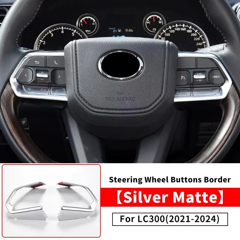 Steering wheel Button Surrounds For Toyota Land Cruiser LC300 2021 2022 2024