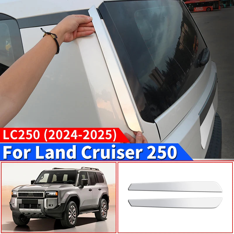 Back Car Window Chrome strip For Toyota Land Cruiser 250 Prado Lc250 2024 2025