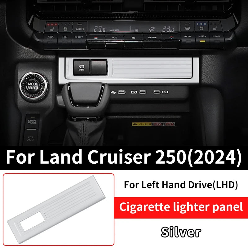 Cigarette Lighter Panel Decoration cover for Toyota Land Cruiser 250 2024 1958 Prado