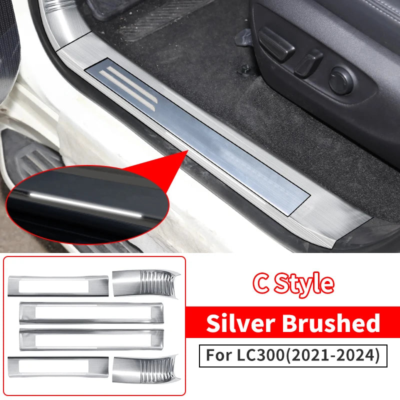 Stainless Steel Threshold Protective Cover For 2021-2024 Toyota Land Cruiser 300