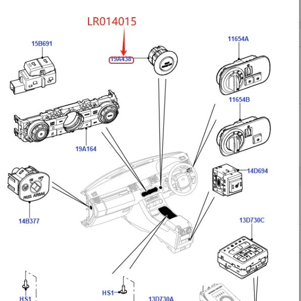 Engine Start Stop Keyless Ignition Switch Button For Land Rover Discovery LR4 2010-2016 Range Rover Sport 2010-2013 LR014015
