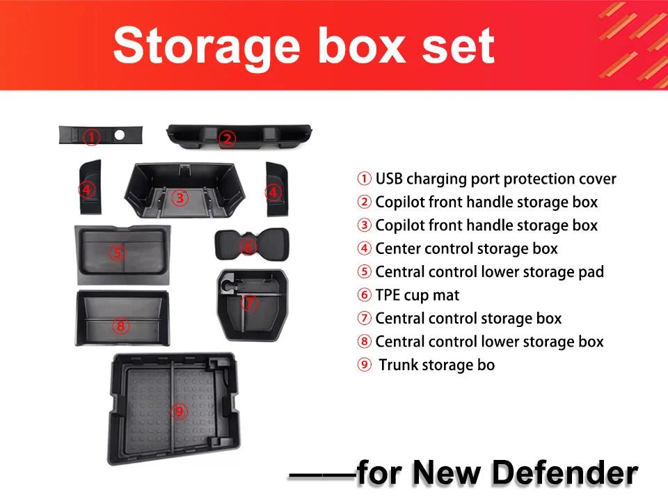 Storage Boxes for the Land Rover Defender L663