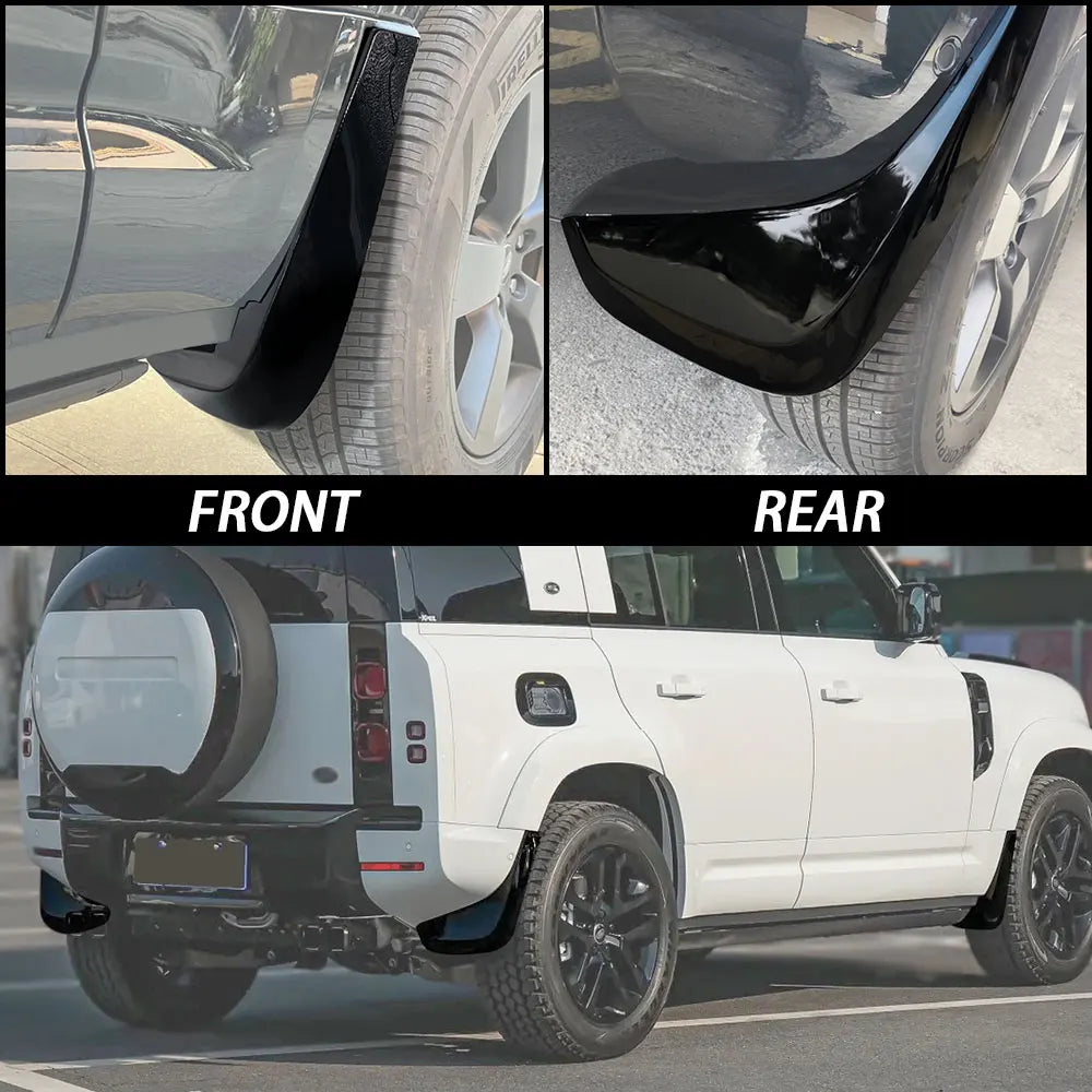 Gloss Black Mud flaps for Land Rover Defender L663 2020 90 110 130