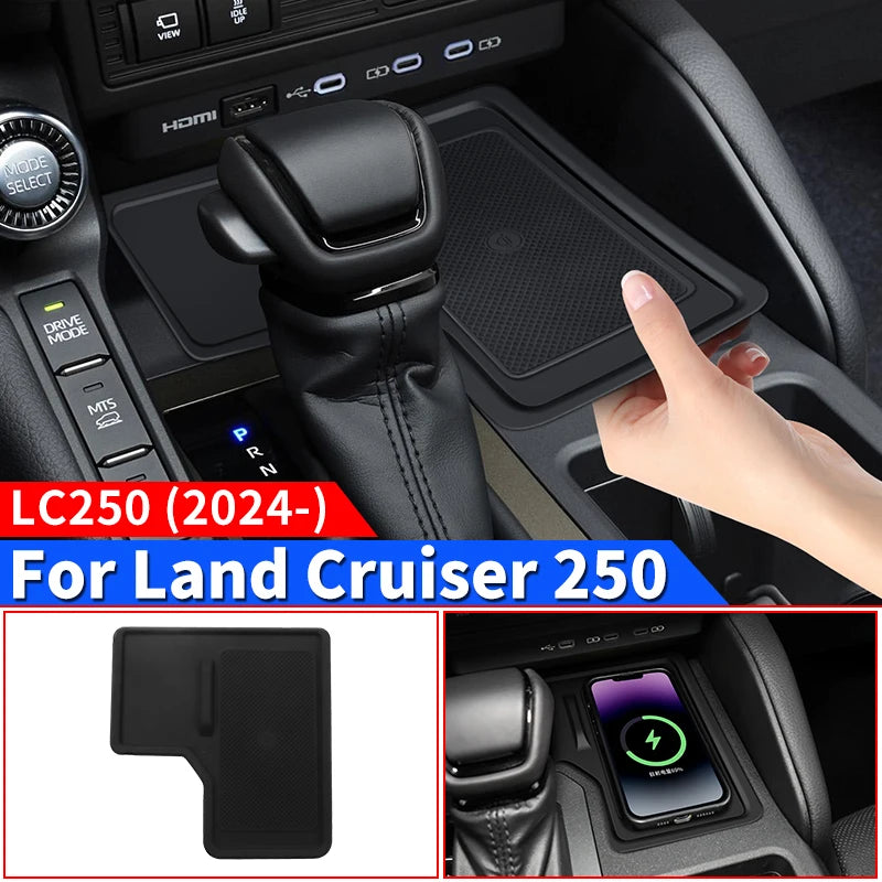 Prado center console Wireless Charger Silicone Protection Pad For Toyota Land Cruiser 250 2024