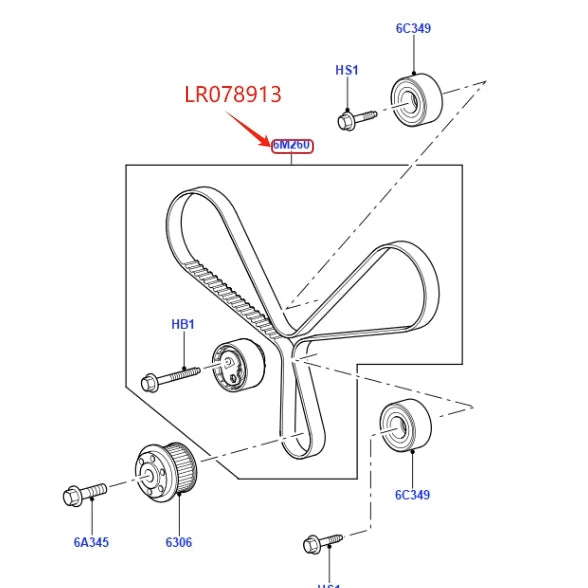 3.0 Diesel Double Turbo Timing Belt Suit With Idler Pulley 1311306 for Discovery LR4 Range Rover RR Sport Velar KTB1149 LR078913