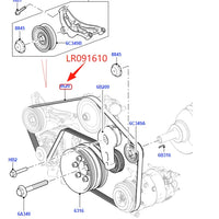 Thumbnail for 3.0 V6 PETROL ENGINE DRIVE BELT FOR LAND ROVER DISCOVERY V L462 RANGE ROVER VELAR JAGUAR XJ F-TYPE XE XF F-PACE T2H3354 LR091610
