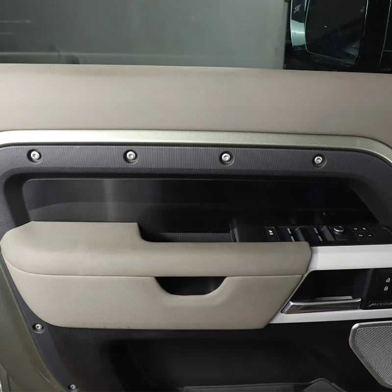 Stainless Steel Black Car Interior Door Decorative Panel Sticker For Land Rover Defender 110 2020-2025