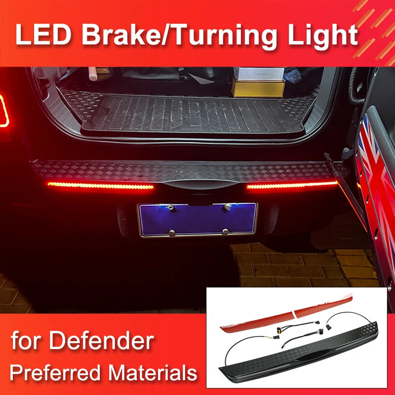 LED Rear Bumper Tailgate Cover with Dynamic Brake Light for Defender L663