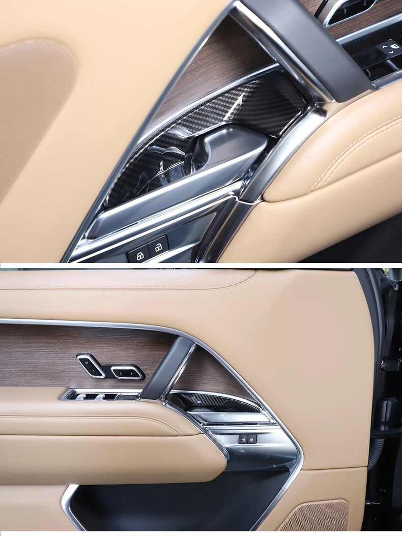 Carbon Fibre style door handle inserts for Rover Range Rover Vogue L460 2023 2024