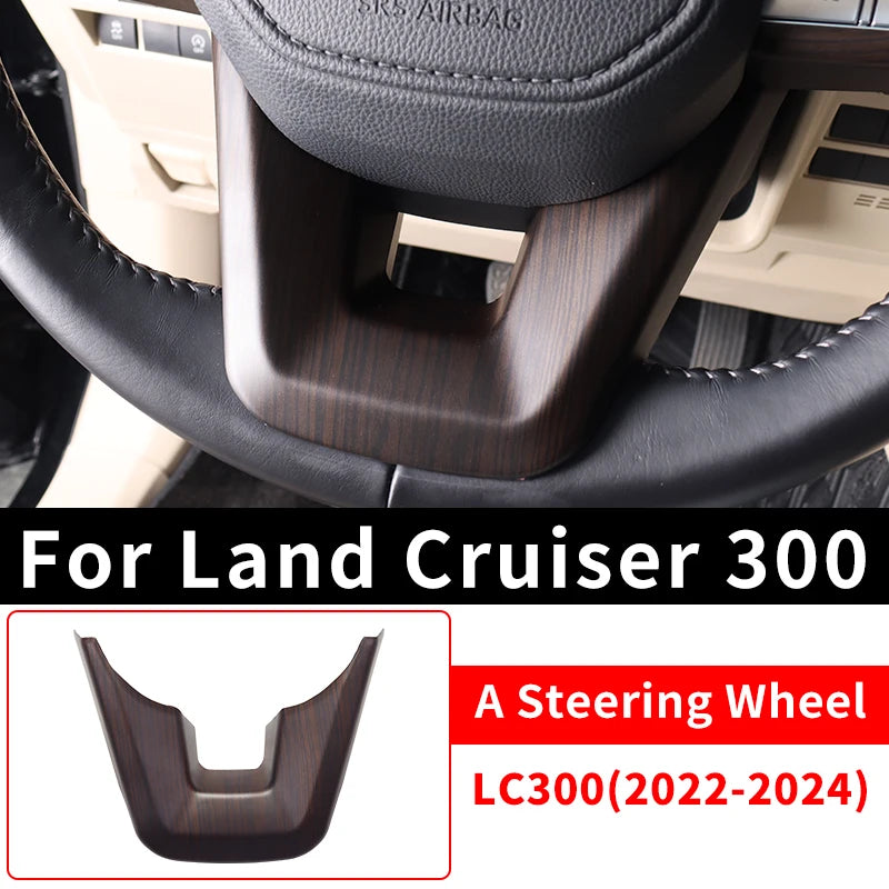 For 2021-2024 Toyota Land Cruiser 300  High Configuration Peach Wood Texture Interior Accessories LC300 Upgraded Modification