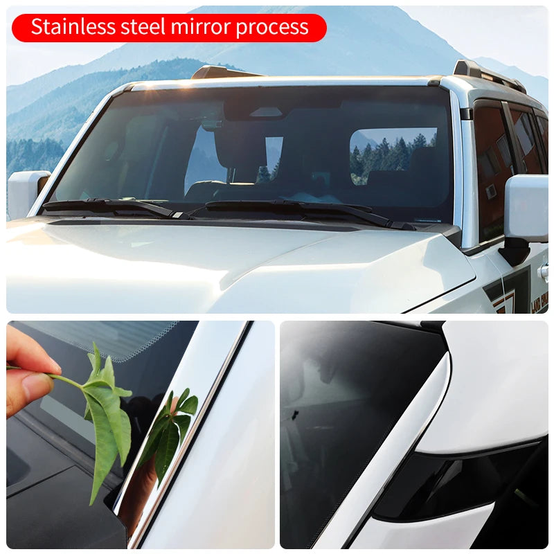 Front windscreen Car Window Chrome strip For Toyota Land Cruiser 250 Prado Lc250 2024 2025 1958 FJ250