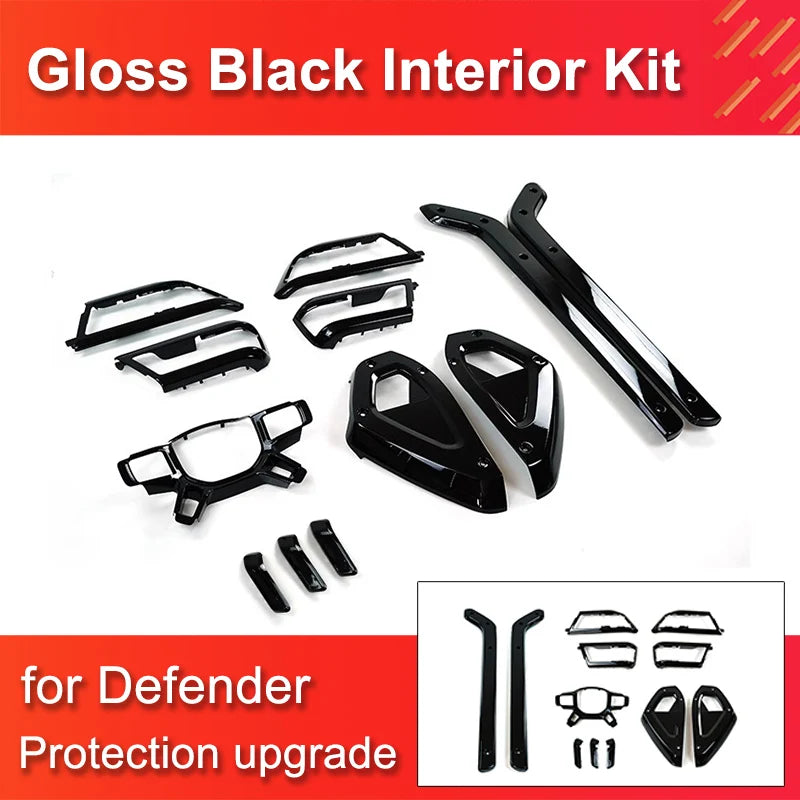 Full Gloss Black replacement Interior Kit for Land Rover Defender 110 2020