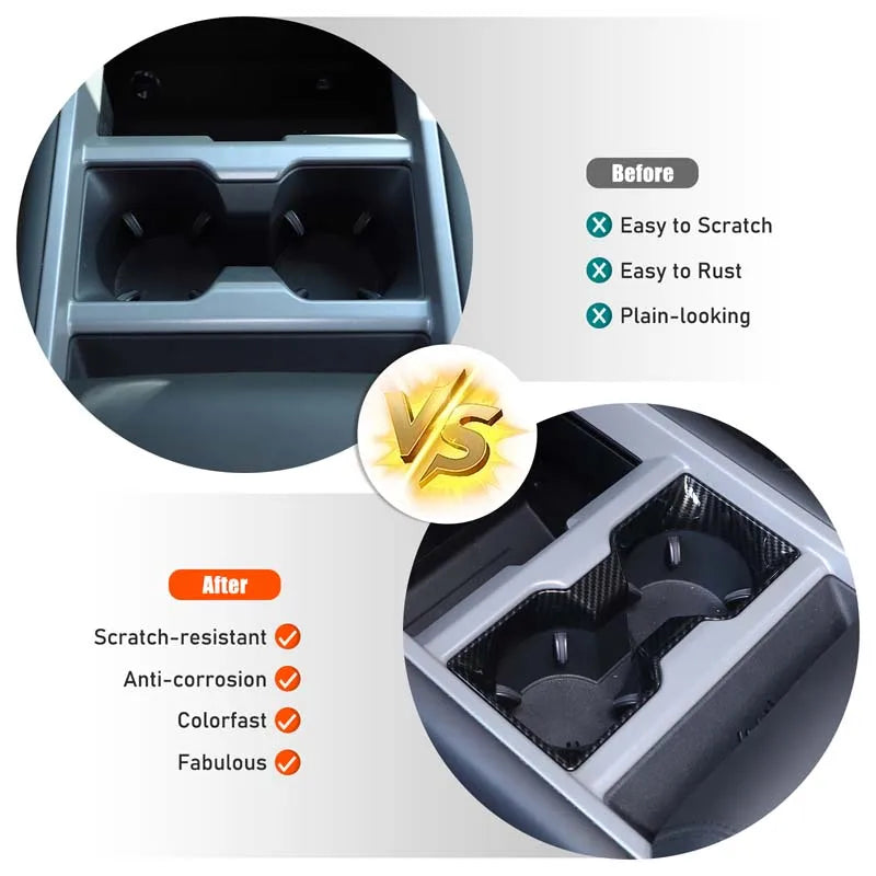 ABS Carbon Fiber Central Control Water Cup Decorative Frame Cover For Land Rover Defender 90 110 130 2025