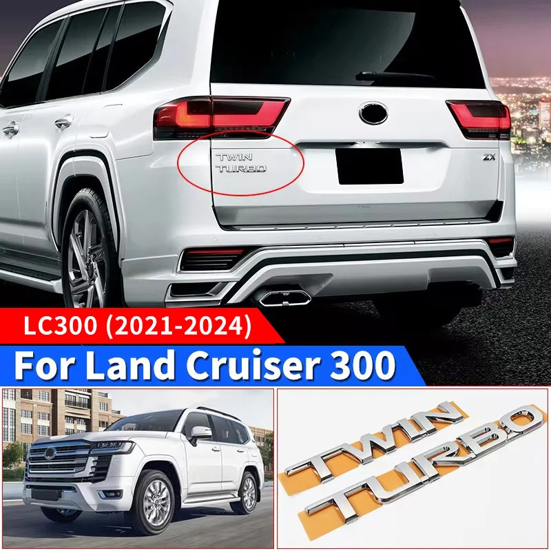 Twin turbo lettering StickerFor Toyota Land Cruiser 300 2021 2024