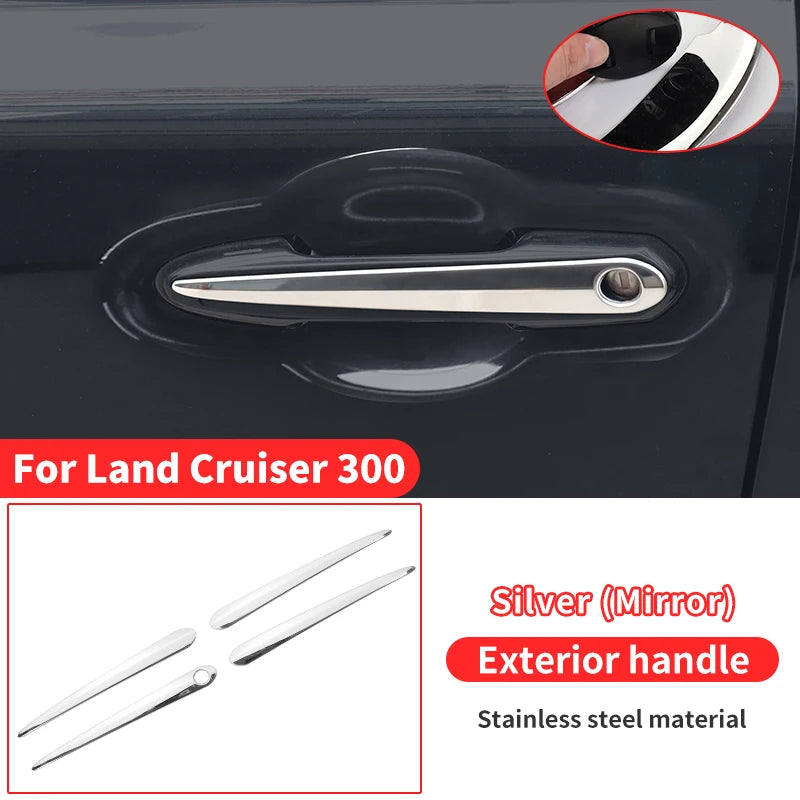 Chrome Door Handle For Toyota Land Cruiser 300 2021-2024