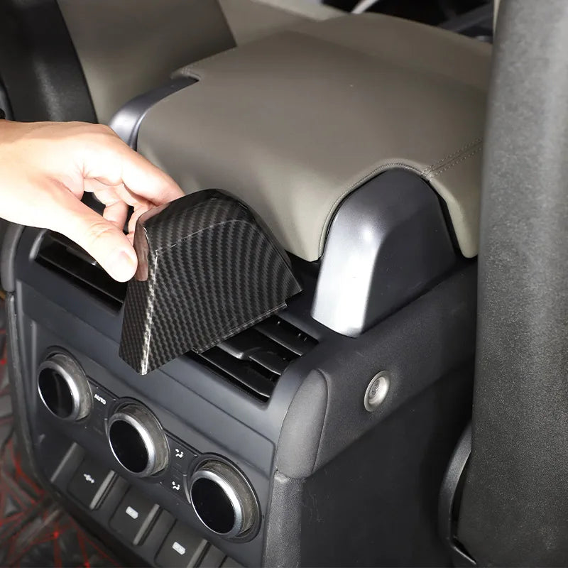 ABS Carbon Fiber/Silver Car Seat Central Armrest Box Screw Cover Replacement For Land Rover Defender 110 2022-2024
