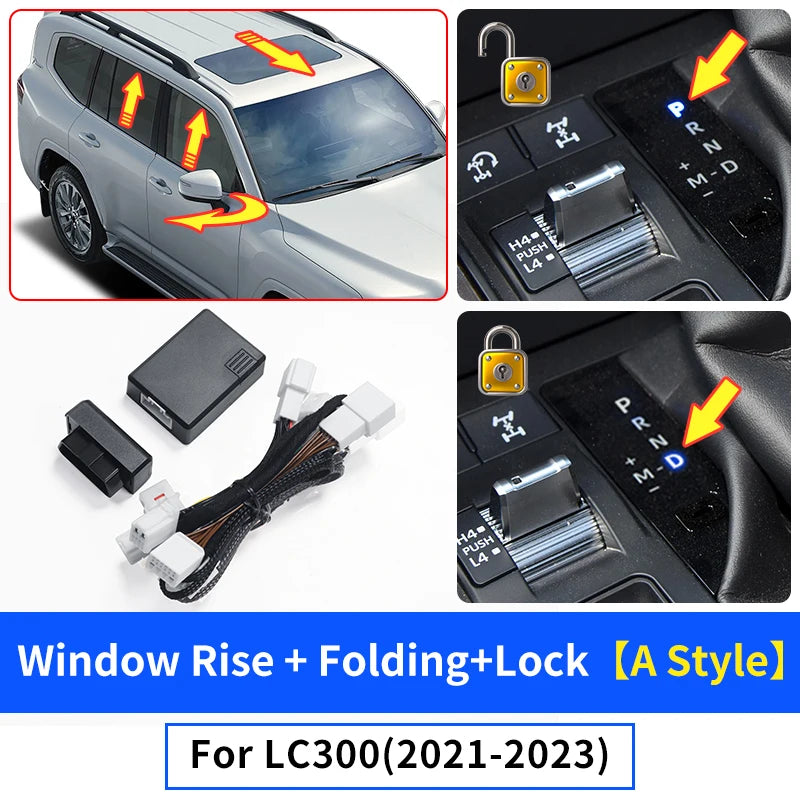 Automatic Closed Window + Lock Door +Rearview Mirror Folding For 2021-2024 Toyota Land Cruiser 300 LC300