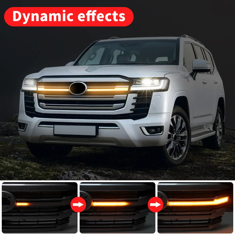 LED Light Bar Grille For Toyota Land Cruiser lc300 2021 2022 2023 2024