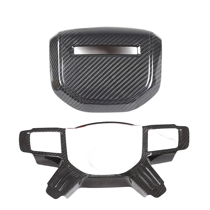 Real Carbon Fiber Car Steering Wheel Decorative Panel Cover For Land Rover Defender 90 110 2020-2024