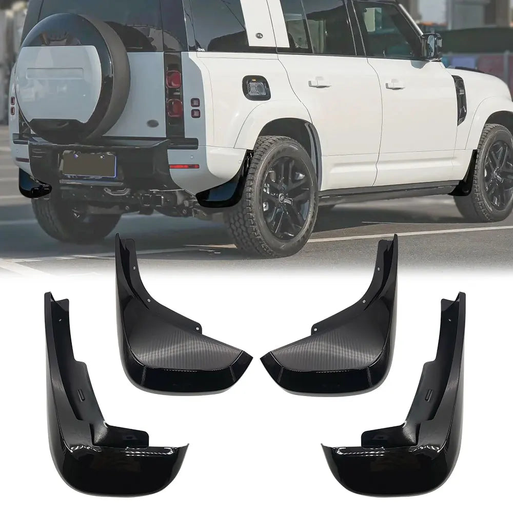 Gloss Black Mud flaps for Land Rover Defender L663 2020 90 110 130