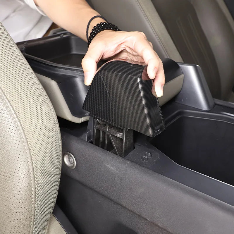ABS Carbon Fiber/Silver Car Seat Central Armrest Box Screw Cover Replacement For Land Rover Defender 110 2022-2024
