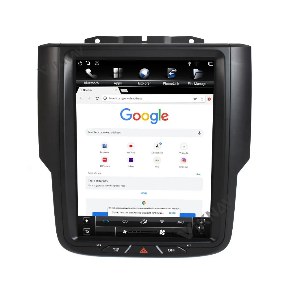 Dodge RAM 1500 (2013-2018) with the Vertical Screen Android 11 Car DVD Player