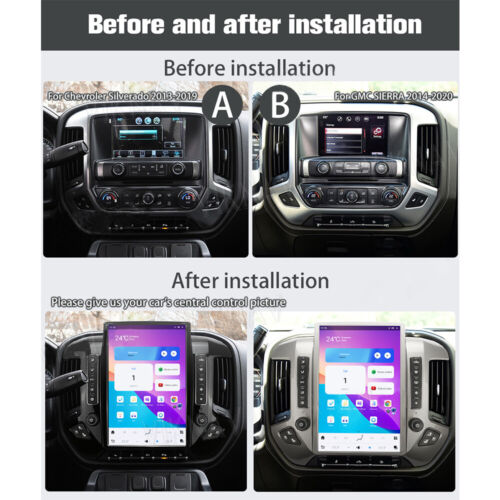 Chevrolet Silverado and GMC Sierra (2014-2018, Silver Edition) with the 14.4-Inch Android Car DVD Player upgrade