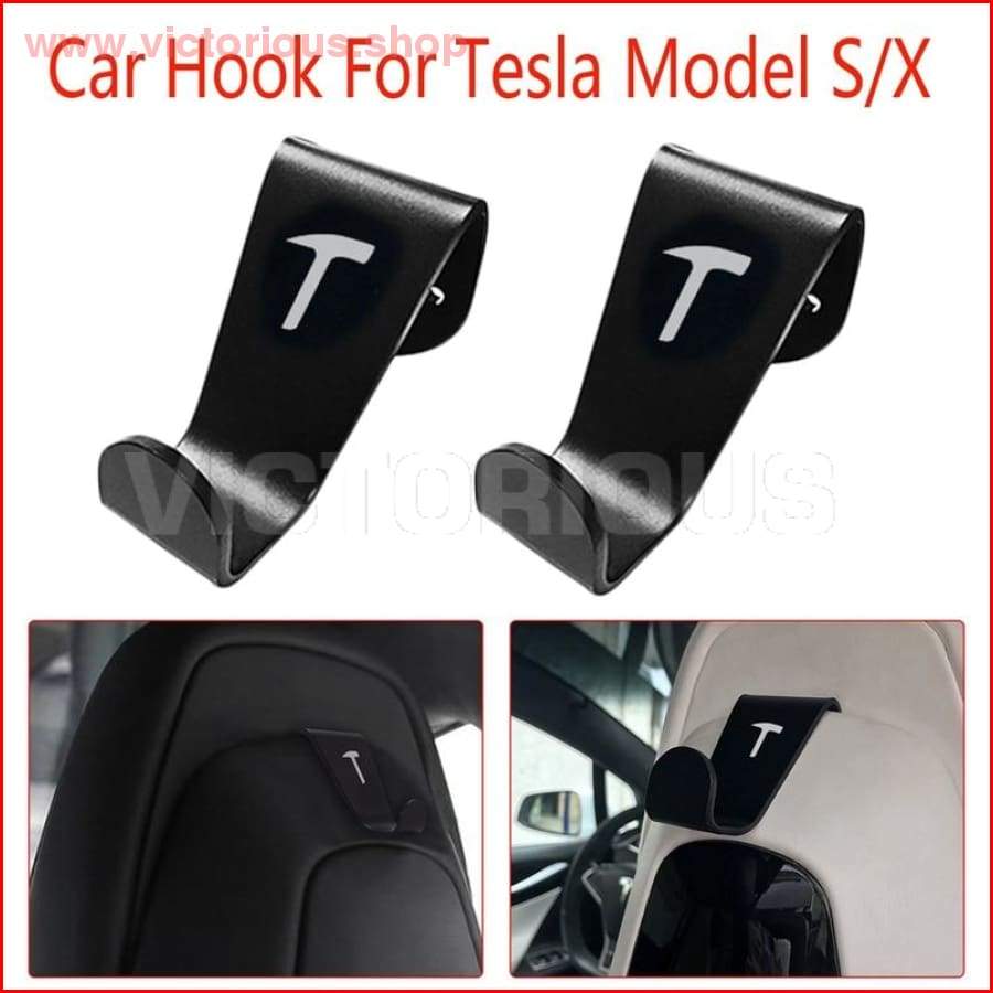 2 X Car Seat Headrest Hook Hanger Holder Fit For Tesla Model 3/x Car