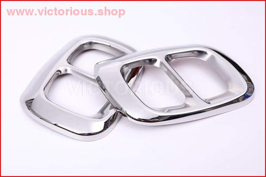 2Pcs Glossy Black Stainless Steel For Mercedes Benz Gla Class X156 Car Exhaust Trim Shiny Silver Car