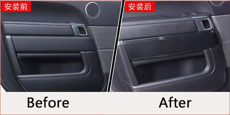 4Pcs Carbon Fiber Style Abs Plastic Inner Door Decoration Cover Trim For Landrover Range Rover Sport