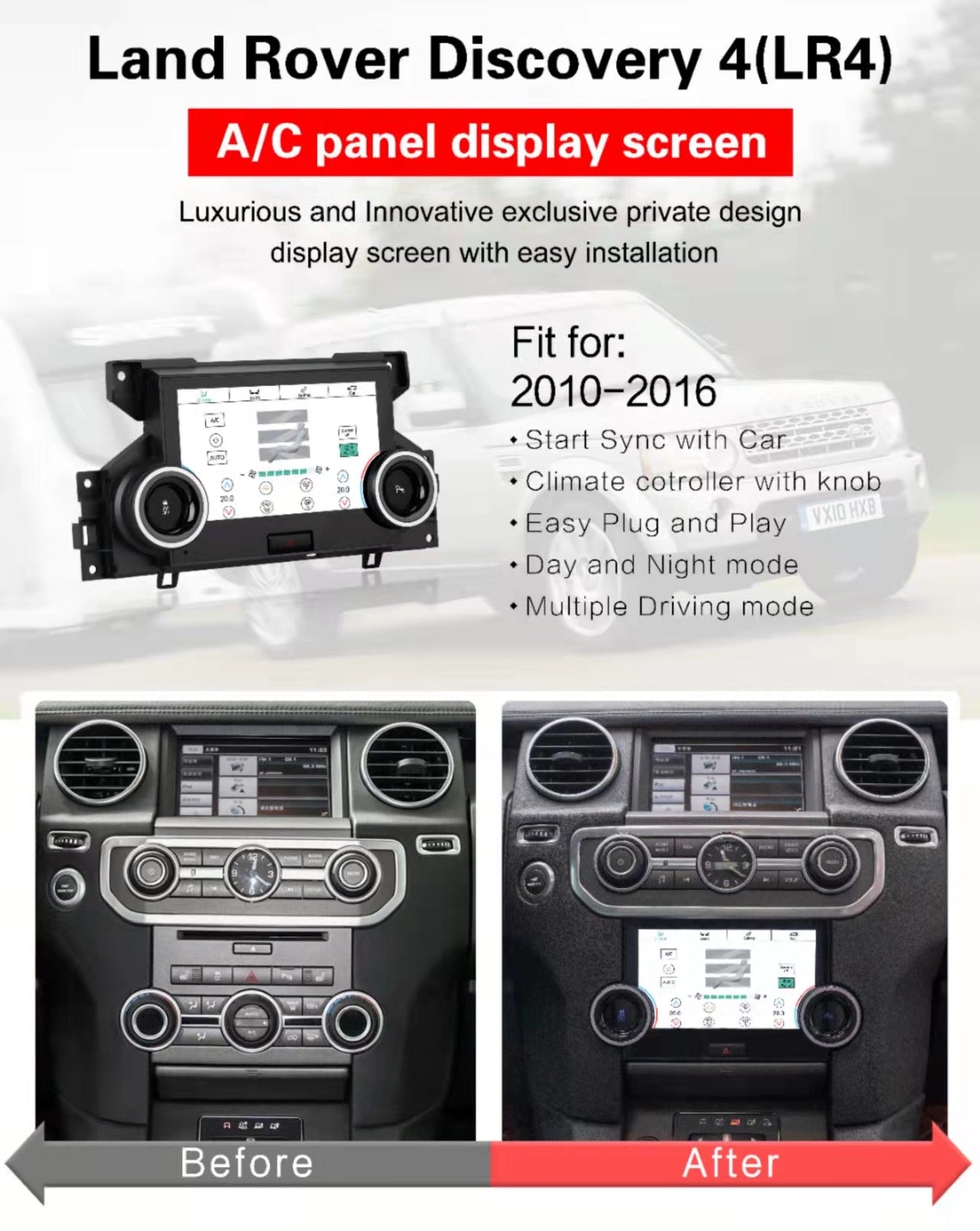 Climate Control Upgrade AC Screen for Discovery 4 2010-2016