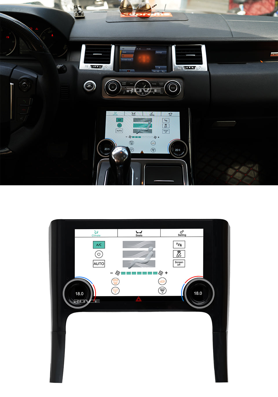 Climate Control Screen Upgrade panel for Range Rover Sport L320 2010-2 ...