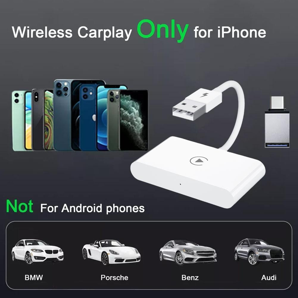 Wireless CarPlay Car Adapter For iPhone. Wired to wireless carplay