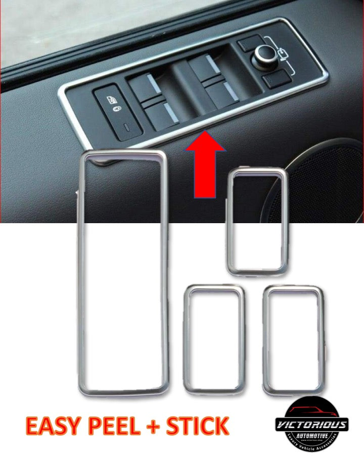 4pcs Chrome Interior Door Window Lift Button Cover Trim Sticker for Range Rover Sport 2014 2015