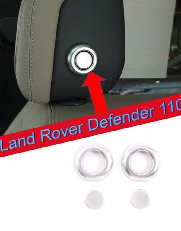 Car Styling Abs Chrome Head Pillow Adjustment Button Cover Trim for Defender 90 for Land Rover Defender 110 2020