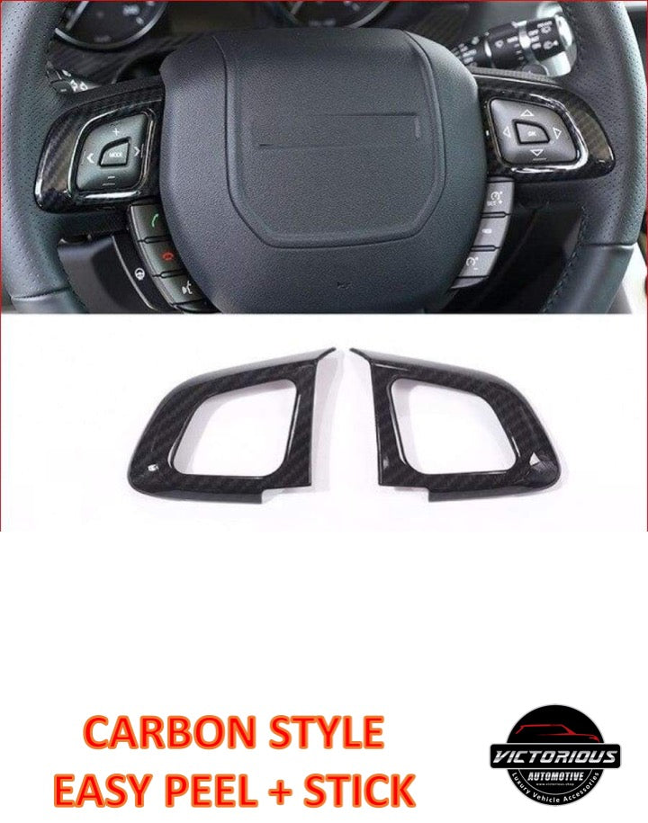 Carbon Fibre Rear Air Steering Wheel Button Frame for Land Rover Range Rover Evoque 2012-2017