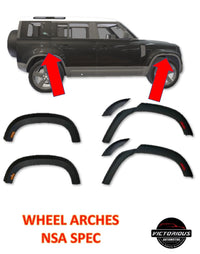 Thumbnail for Defender L663 110 2020 Extended wheel fender arches Matt Black - NSA Spec