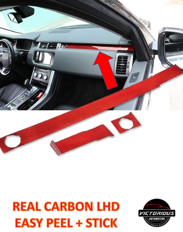 Real Red Carbon Fiber Passenger Decoration Trim for Range Rover Sport Rr Sport 2014-2019 Left Hand Drive Accessories