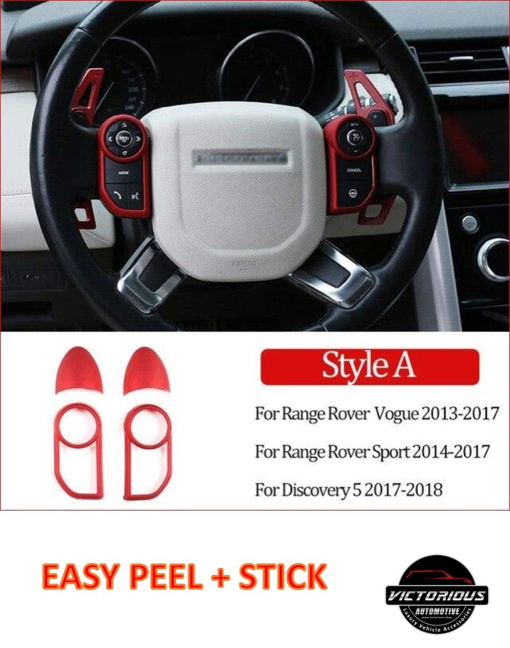 Red Steering Wheel Button Decorative Frame Vogue, Sport, Discovery, Evoque 2013-2017