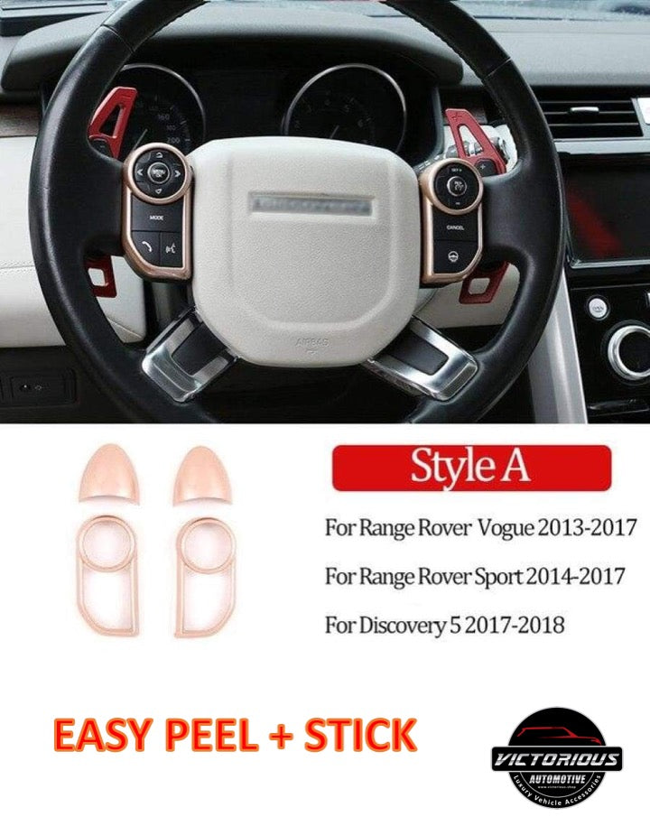 Rose Gold Steering Wheel Button Decorative Frame Vogue, Sport, Discovery, Evoque 2013-2017