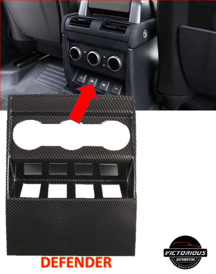 For Land Rover Defender 110 130 2020 ABS Carbon Fiber Armrest Box Rear Anti-kick Cover Car Accessory