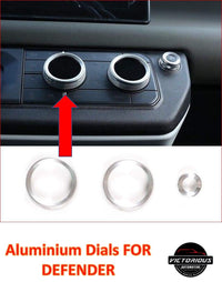 Thumbnail for Aluminum Alloy Silver Air Conditioning Knobs Audio Circle Trim for Land Rover Defender 110 2020
