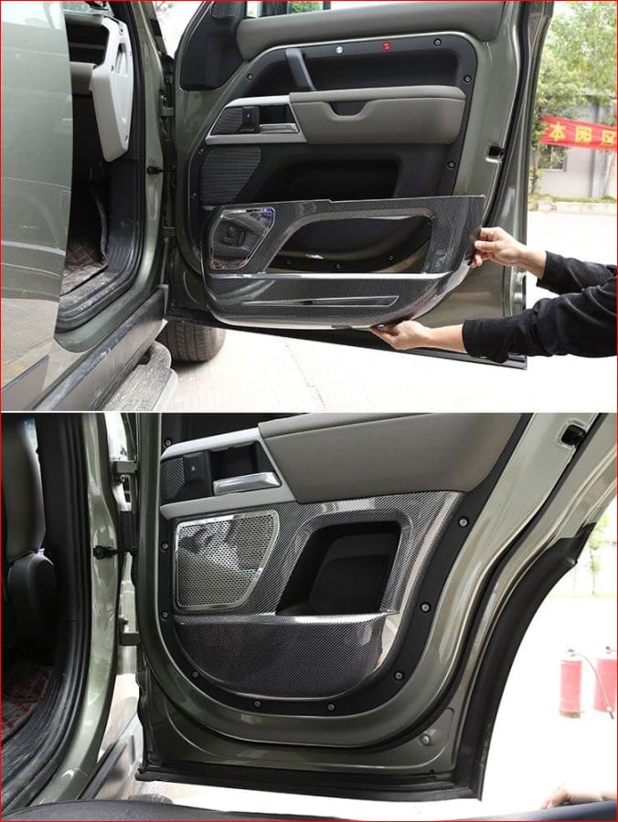 Abs Carbon Fiber Door Protection Anti-Kick Panel For Land Rover Defender 110 20-21