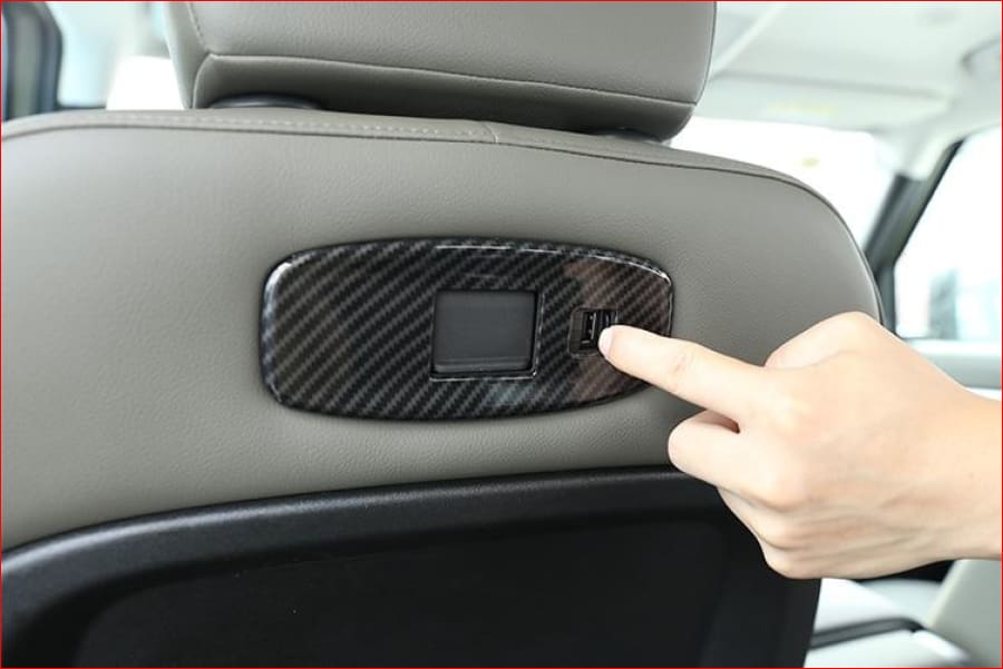 Abs Carbon Fiber Seat Back Usb Port Panel Frame For Defender 2020 110 Car
