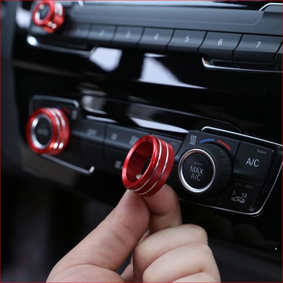 Aluminum Alloy Car Air Conditioning Knobs Audio Circle Trim Accessories For Bmw X1 Car