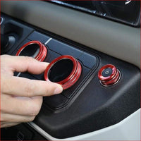 Thumbnail for Aluminum Alloy Red Air Conditioning Knobs Audio Circle Trim For Land Rover Defender 110 2020 Car