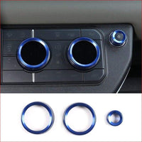 Thumbnail for Aluminum Alloy Silver/red/ Blue Car Air Conditioning Knobs Audio Circle Trim For Land Rover Defender