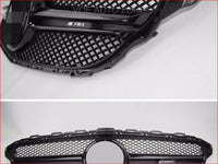 Thumbnail for W205 Gloss Black Amg Style+Amg Logo Front Grill Grille For Mercedes-Benz C-Class C180 C220 C250 C300