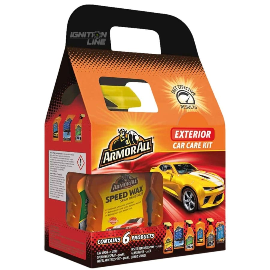 ArmorAll Car Valet Kit Exterior includes 6 products, car care cleaning